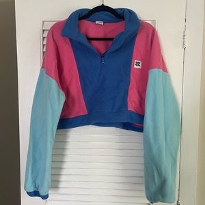 Lucy & Yak Cropped Color Block Fleece